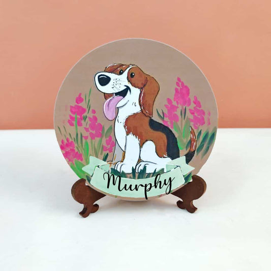 Handpainted Character Table Art - Beagle - rangreli