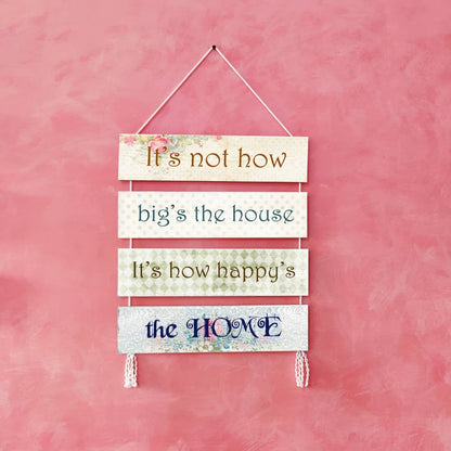 Wall Art - Quote Wall Hanging Planks - Happy Home - rangreli