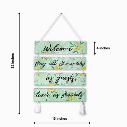 Wall Art - Quote Wall Hanging Planks - Welcome Guests - rangreli