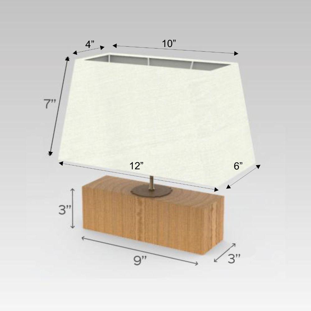 Rectangle Table Lamp - Yellow Monochrome Lamp Shade - rangreli
