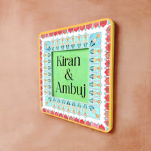 Load image into Gallery viewer, Printed Customized Name plate -  Teal and Red - rangreli
