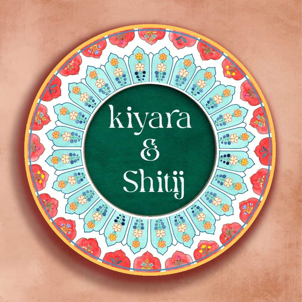 Printed Customized Name plate -  Teal and Red - rangreli