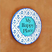 Load image into Gallery viewer, Printed Customized Name plate -  blue monochrome roses - rangreli
