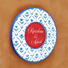 Load image into Gallery viewer, Printed Customized Name plate -  blue monochrome roses - rangreli
