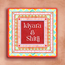 Load image into Gallery viewer, Printed Customized Name plate -  Orange and Teal
