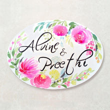 Load image into Gallery viewer, Customized Name Plate - White Garden Floral - rangreliart
