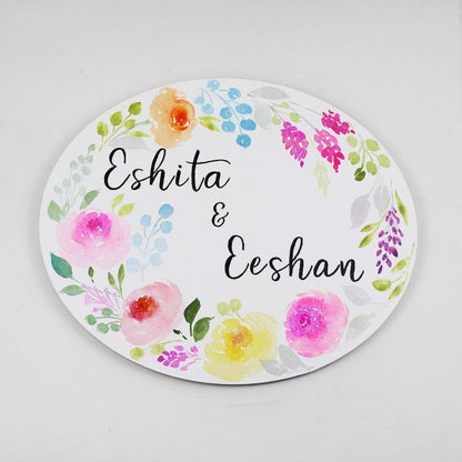 Customized Name Plate - Bouquet Floral - rangreliart