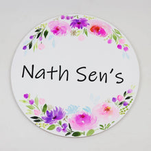 Load image into Gallery viewer, Customized Name Plate - Purple Band Floral - rangreliart

