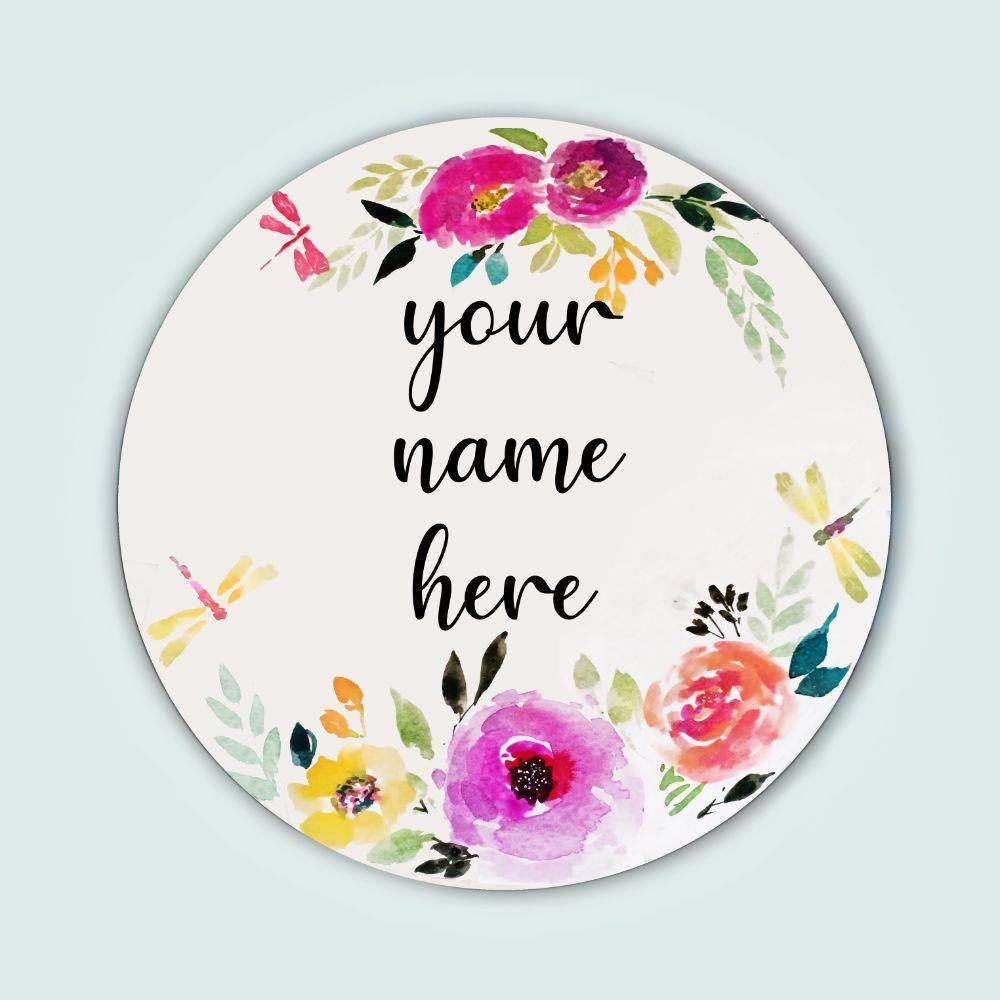 Customized Name Plate - Dual Band Floral - rangreliart