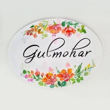 Load image into Gallery viewer, Customized Name Plate - Gulmohar Floral Name Plate - rangreliart
