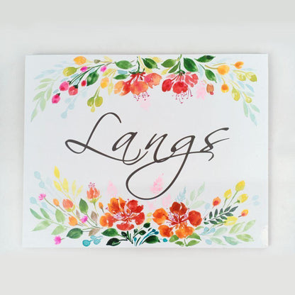 Customized Name Plate - Gulmohar Floral Name Plate - rangreliart