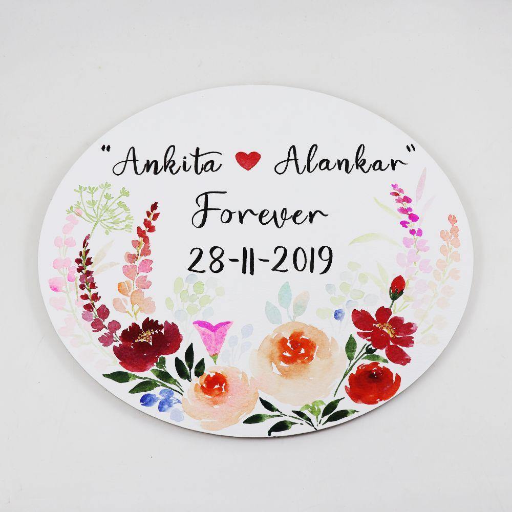 Customized Name Plate - Bottom Floral Name Plate - rangreliart