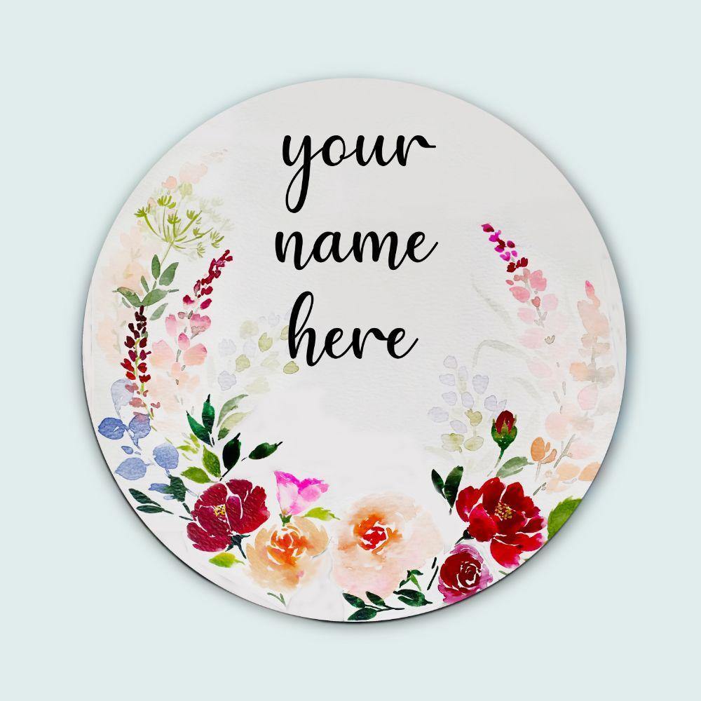 Customized Name Plate - Bottom Floral Name Plate - rangreliart