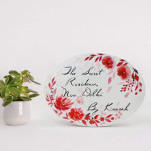 Load image into Gallery viewer, Handpainted Customized Name Plate - Red Floral
