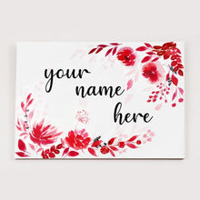 Load image into Gallery viewer, Customized Name Plate - Red Floral - rangreliart
