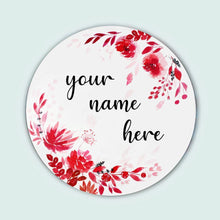 Load image into Gallery viewer, Customized Name Plate - Red Floral - rangreliart
