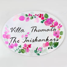Load image into Gallery viewer, Customized Name Plate - Bougainvillea Floral Name Plate - rangreliart
