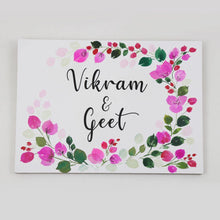 Load image into Gallery viewer, Customized Name Plate - Bougainvillea Floral Name Plate - rangreliart
