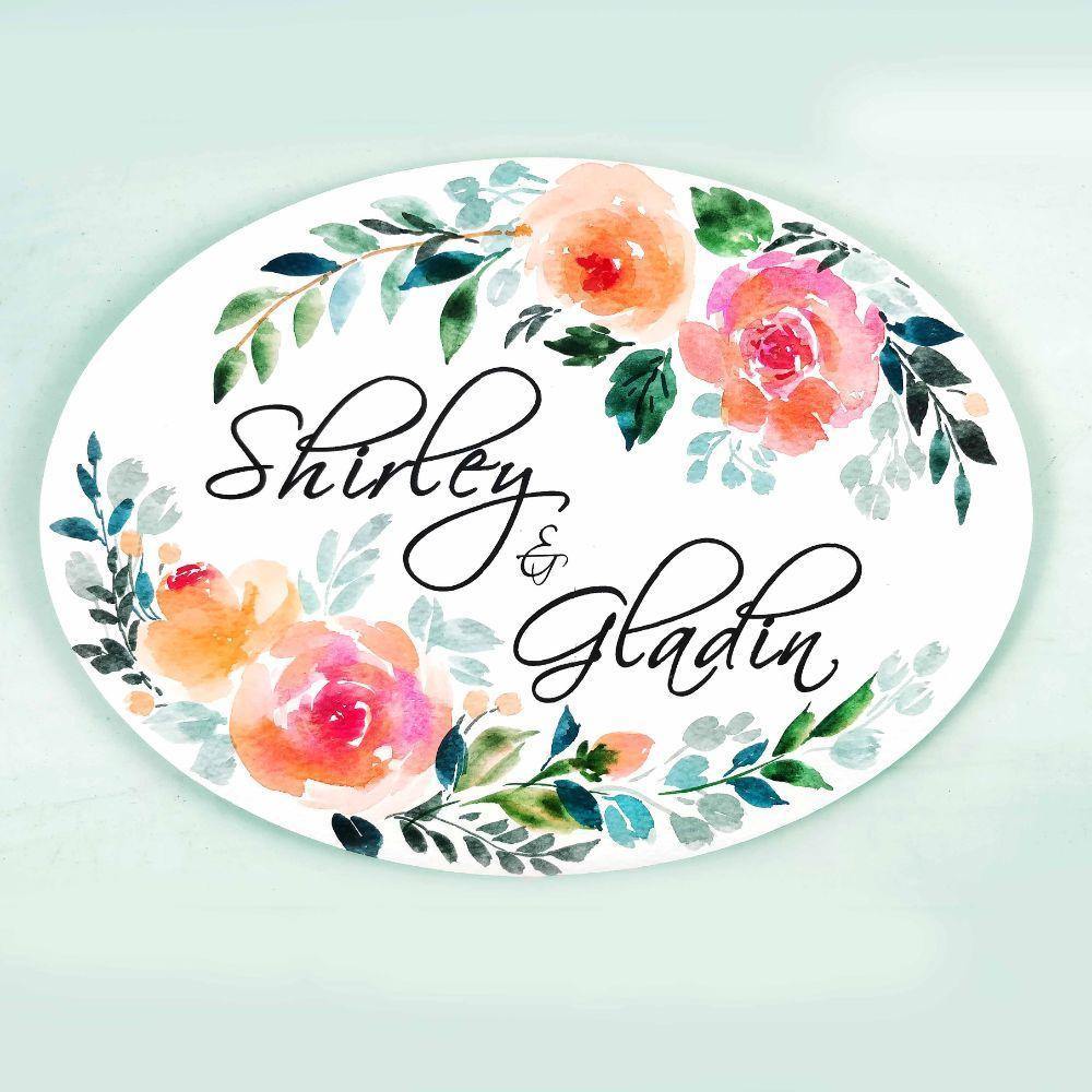 Customized Name Plate - Garden Floral - rangreliart