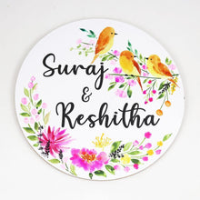 Load image into Gallery viewer, Customized Name Plate - Perching Birds Floral - rangreliart
