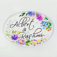 Load image into Gallery viewer, Customized Name Plate - Purple Garden Floral - rangreliart
