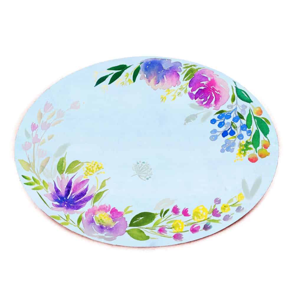 Customized Name Plate - Purple Garden Floral - rangreliart