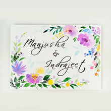 Load image into Gallery viewer, Customized Name Plate - Purple Garden Floral - rangreliart
