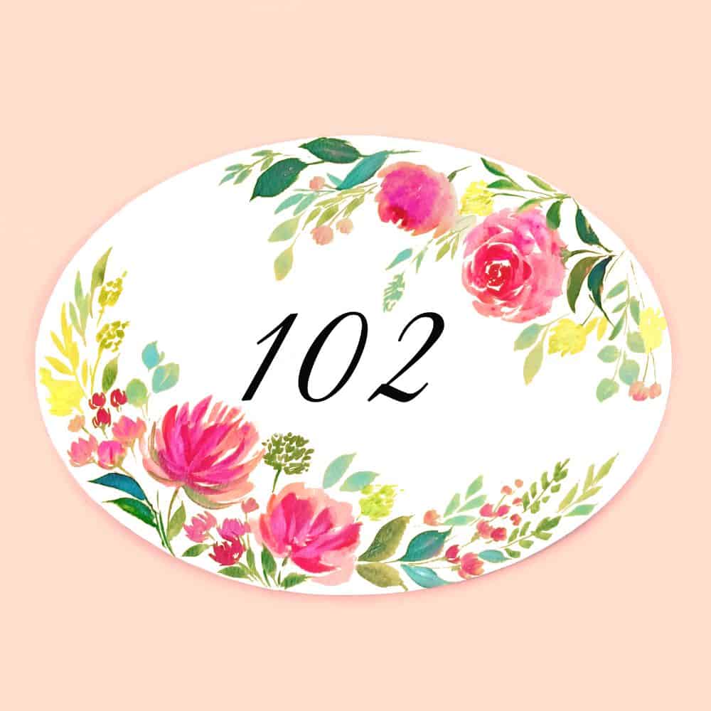Customized Name Plate - Double Garden Floral - rangreliart