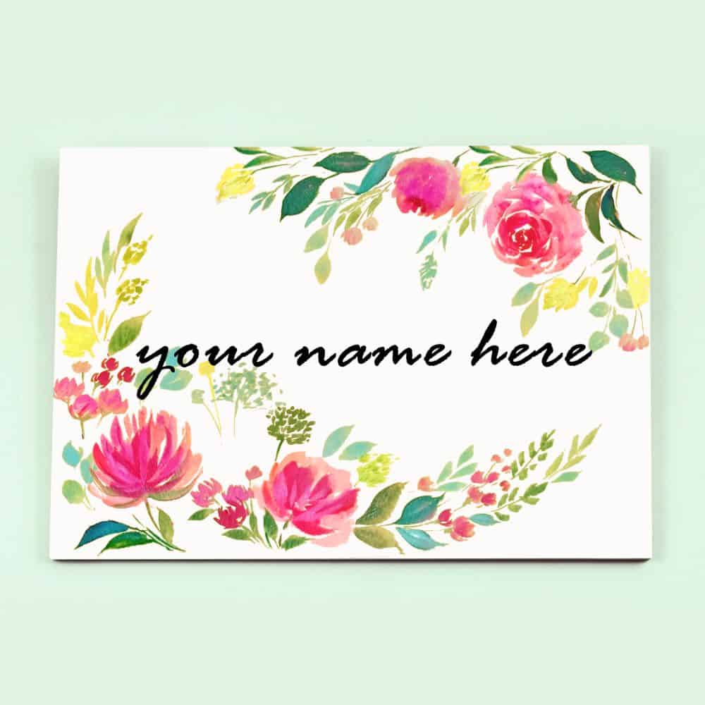 Handpainted Customized Name Plate - Double Garden Floral - rangreli