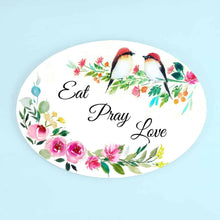 Load image into Gallery viewer, Customized Name Plate - Two Perching Birds Floral - rangreliart
