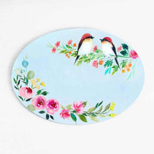 Load image into Gallery viewer, Customized Name Plate - Two Perching Birds Floral - rangreliart
