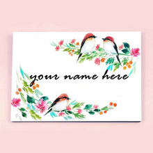 Load image into Gallery viewer, Handpainted Customized Name Plate - Three Perching Birds Floral
