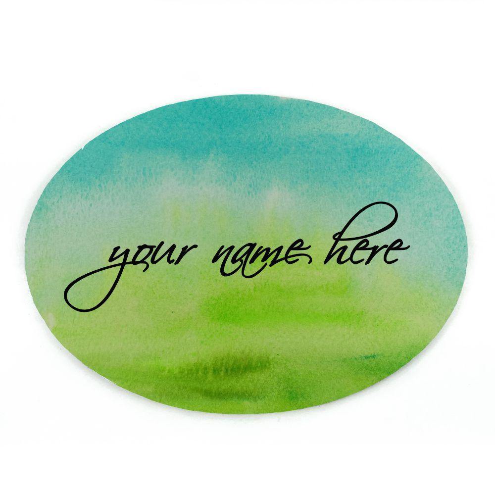 Customized Name Plate - Teal and Green Dual Ombre - rangreliart