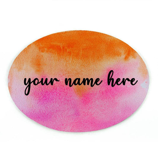 Customized Name Plate - Red and Orange Dual Ombre - rangreliart