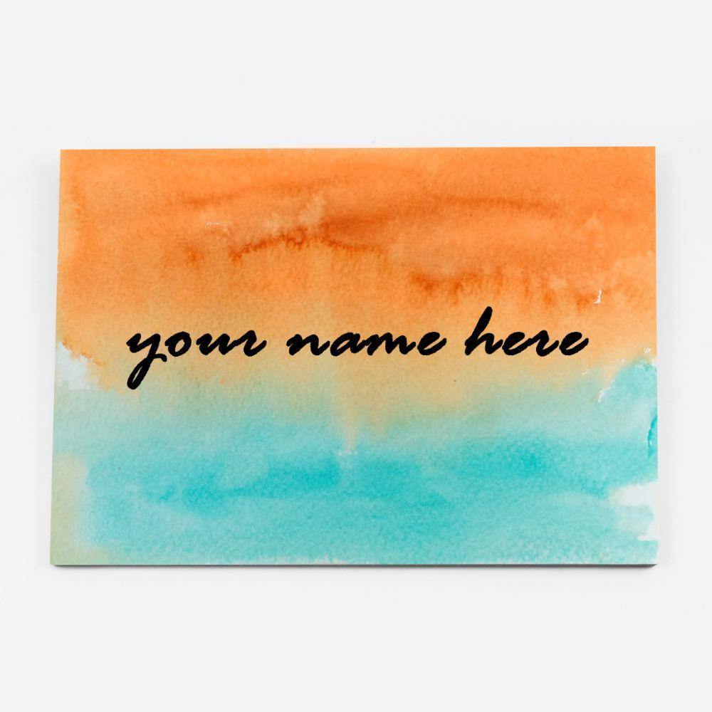 Customized Name Plate - Teal and Orange Dual Ombre - rangreliart