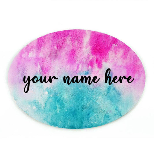 Customized Name Plate - Teal and Pink Dual Ombre - rangreliart