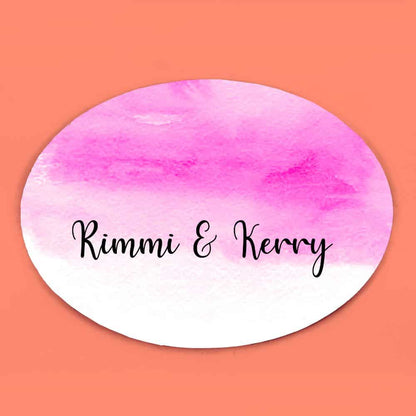 Handpainted Customized Name Plate - Pink Ombre - rangreli