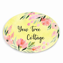 Load image into Gallery viewer, Handpainted Customized Name Plate -  Peach  Corner Name Plate - rangreli
