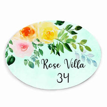 Load image into Gallery viewer, Handpainted Customized Name Plate - Corner Floral Name plate
