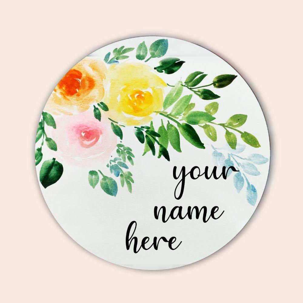 Customized Name Plate - Corner Floral Name plate - rangreliart