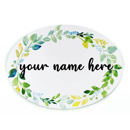 Customized Name Plate - Floral Sheath Name Plate - rangreliart