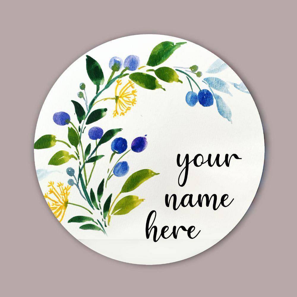floral hand painted name plate
