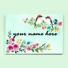 Load image into Gallery viewer, Handpainted Customized Name Plate - Two Perching Birds Floral - rangreli
