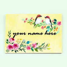Load image into Gallery viewer, Handpainted Customized Name Plate - Two Perching Birds Floral - rangreli
