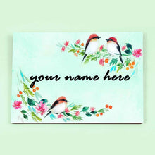 Load image into Gallery viewer, Handpainted Customized Name Plate - Three Perching Birds Floral
