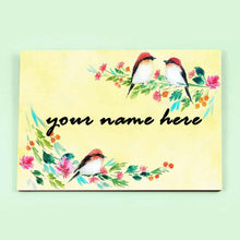 Load image into Gallery viewer, Handpainted Customized Name Plate - Three Perching Birds Floral
