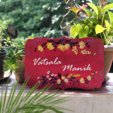 Load image into Gallery viewer, Handpainted Customized Name Plate - Victorian Yellow Flowers
