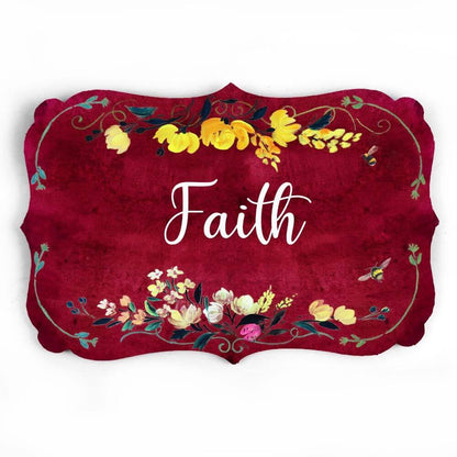 hand painted floral name plate
