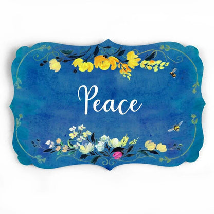 blue name plate in victorian design