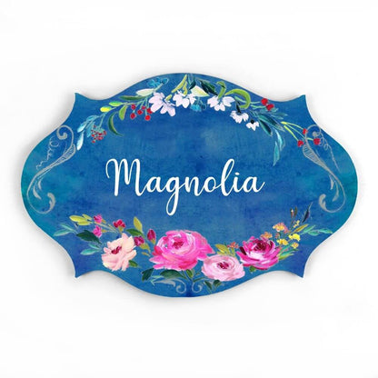 victorian floral name plate for home decoration